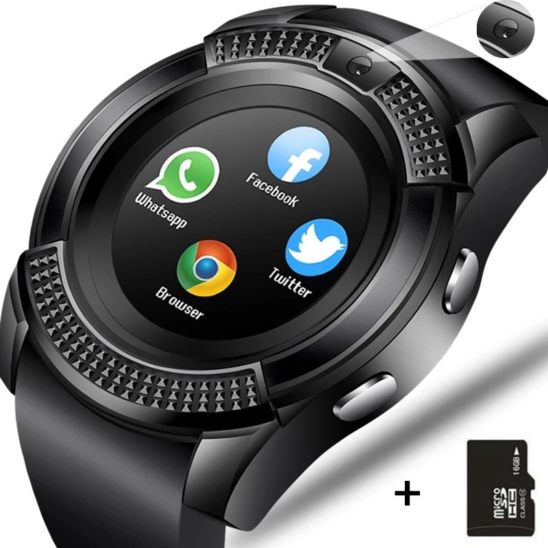 ♥ Ready Stock +FREE Shipping ♥ V8 Smartwatch TF SIM Watch Bluetooth Pedometer Camera 2G Color Display Wrist Sport Watch Waterproof Device Android