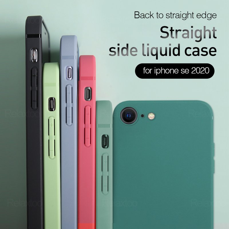 New Liquid Silicone Soft Case For iPhone SE 2022 4.7inch Shockproof Protective Cover For Apple