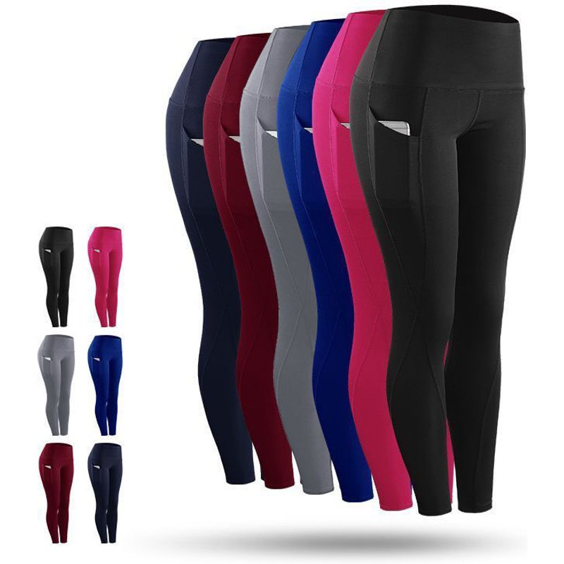 Women's Fashion High Waist High Elastic Sports Running Yoga Bottom Nine Point Pants