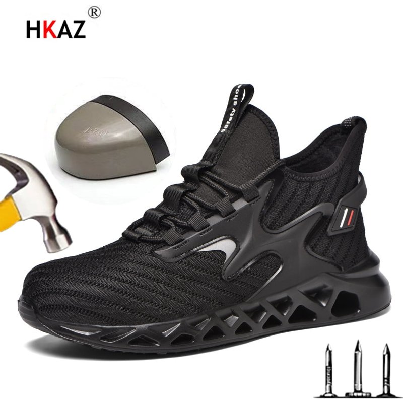 Sports Safety Anti-smash Work Steel Toe Boots Anti-puncture Lightweight Non-slip Men Shoes Protective