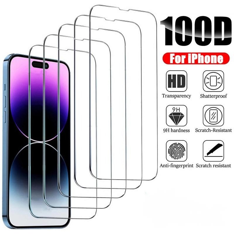 2PCS Glass Screen Protector Phone Case for IPhone 12 11 13 14 15 Pro Max Mini XS XR X 8 7 Plus 14Pro 13Pro IPones