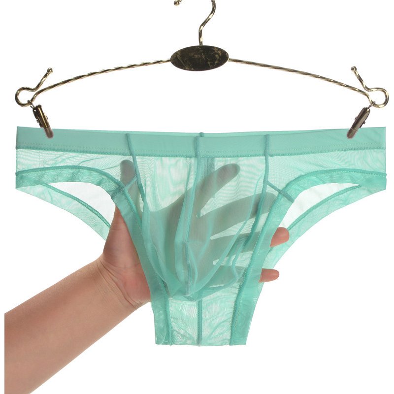 Junyou Men's Underwear Mesh Transparent Briefs Thin Men's Pocket Sexy Breathable Summer Shorts for Young Men