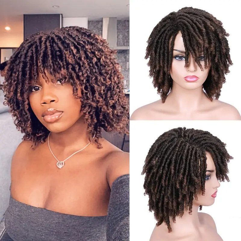Wig Short Dreadlock Curly Synthetic Wig Dreadlock Headgear Spot Wholesale
