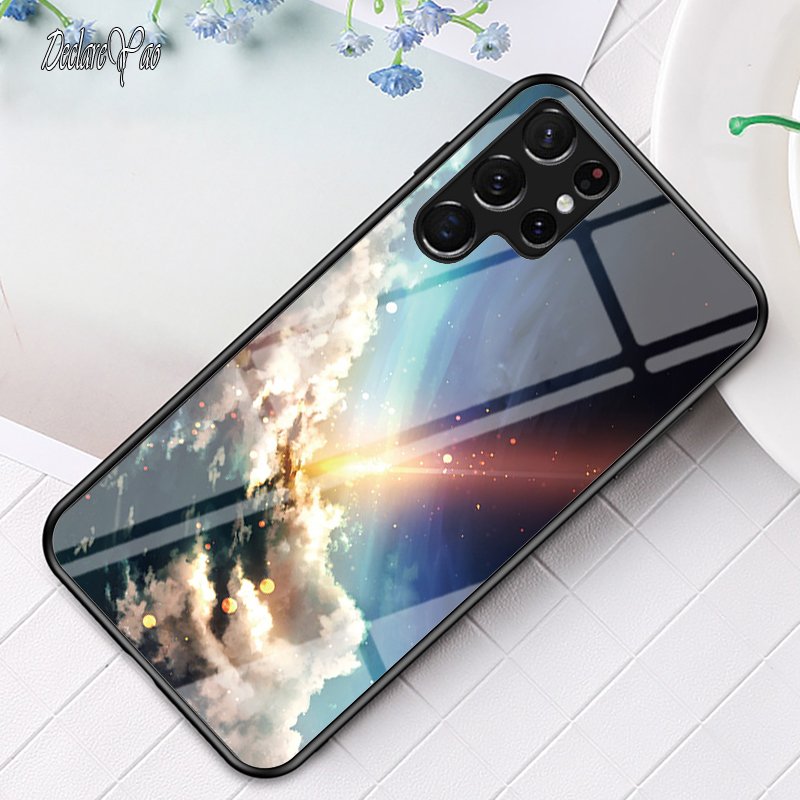 S21 FE Case DECLAREYAO Hard Glass Cover For Samsung Galaxy S22 S21 S20 Ultra S10 S9 S8 Plus Case Slim Coque For Samsung