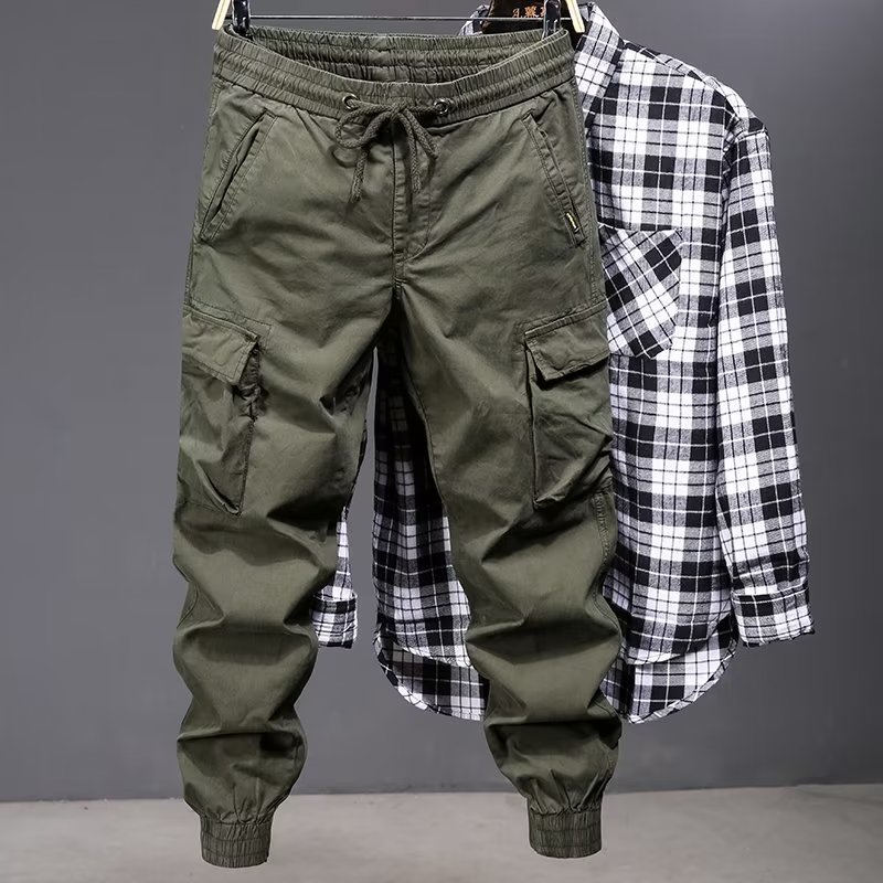 Salopette pour homme, pantalon décontracté, ample, grande taille, version coréenne, tendance, pour l'extérieur, pour jeunes, multi-poches