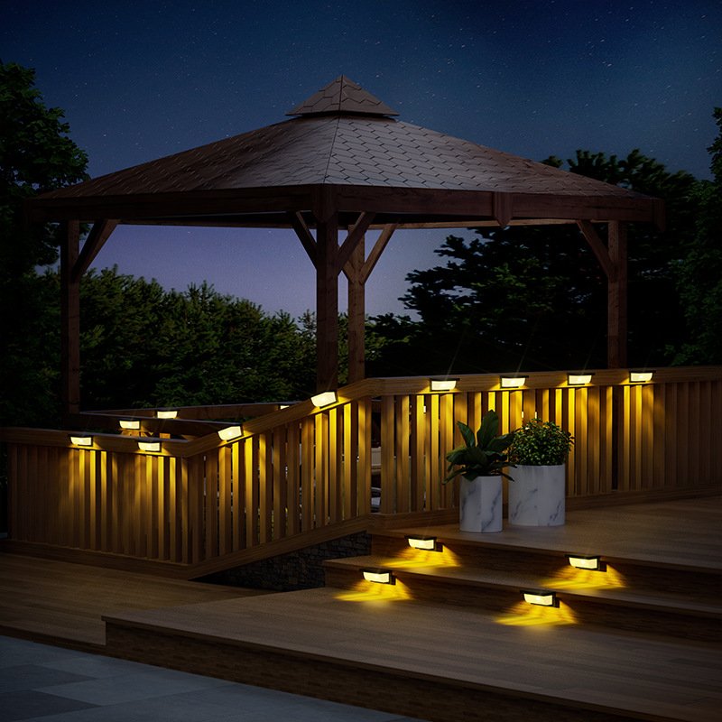 Home Furniture Solar Outdoor Garden Light Fence Wall Light Railing Decorative Light Home Garden Layout Waterproof Stair Step Light