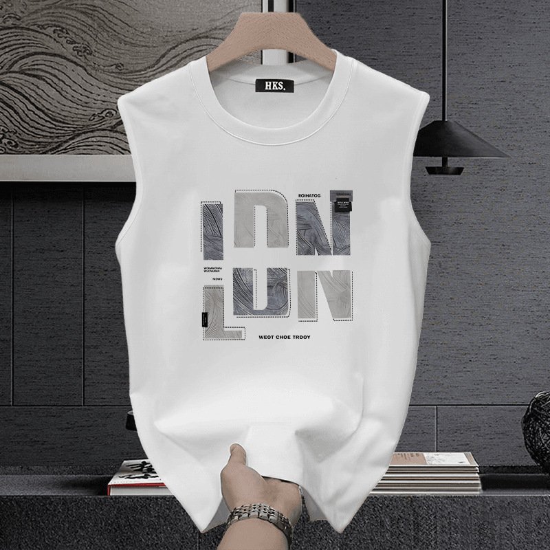 Men's Clothing Basketball Sports T Shirt Summer Men's Sleeveless Vest Couple Loose Fashion Waistcoat Sweatshirt Bottoming Top