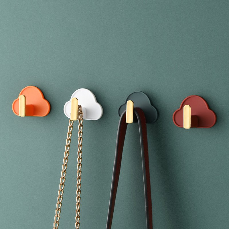Family Organizer Clouds L-shaped hook wall hook kitchen bathroom bathroom bag key creative hook non-perforated no trace