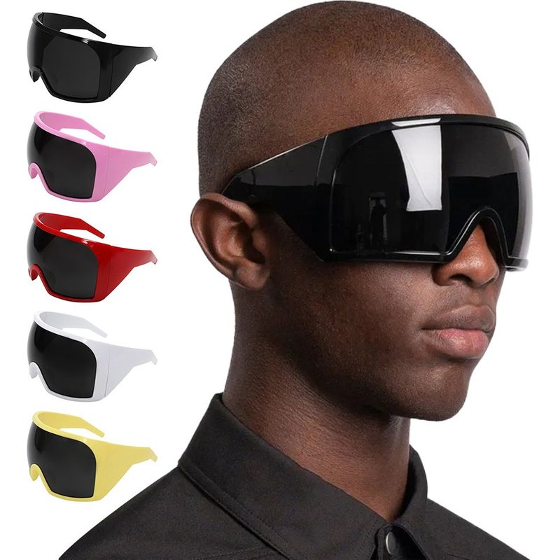 Oversized Punk One-piece Sunglasses New Men Outdoor Sport Cycling Goggle Sun Glasses Female Surround Shades