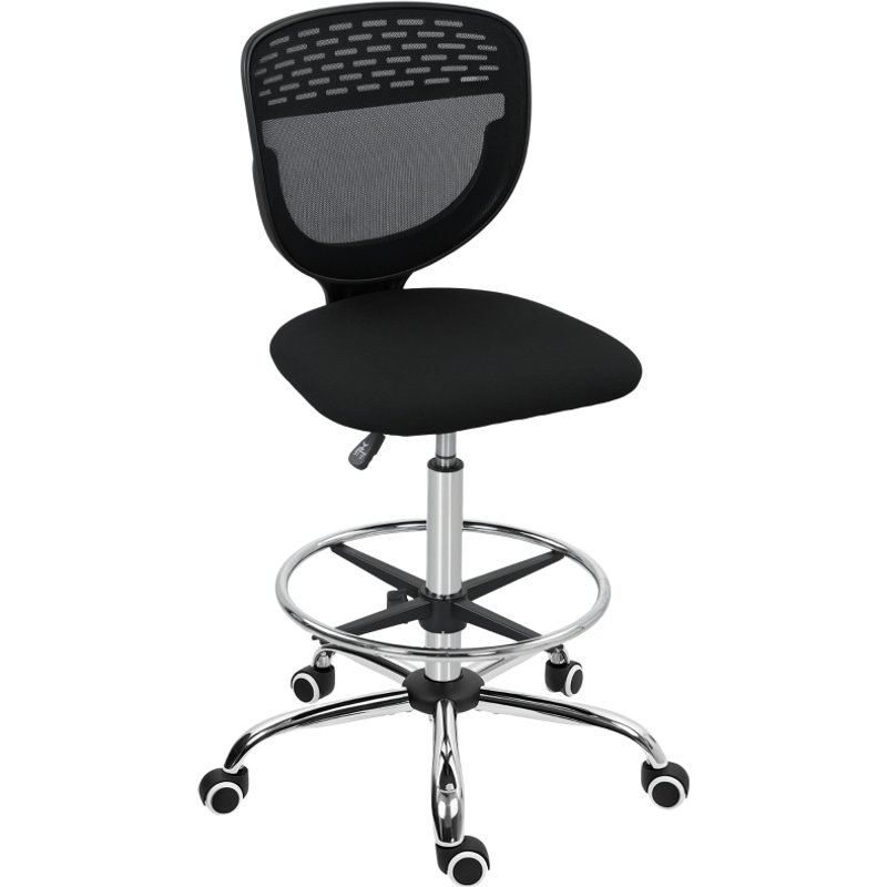 Bürostuhl Höhenverstellbar, Gepolstert, Schwarz