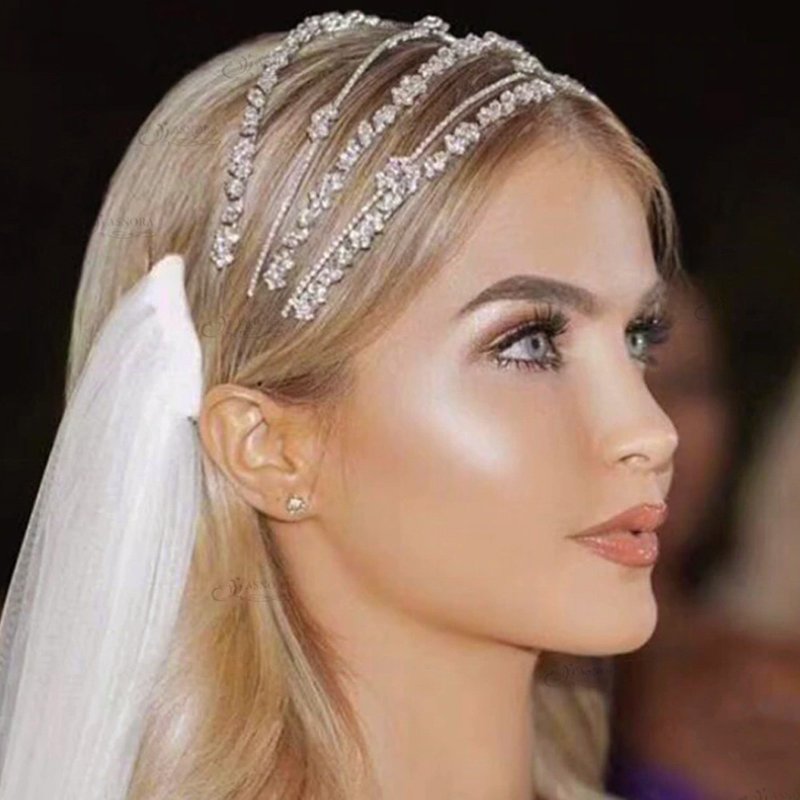 Explosions Set Zircon Wide-brimmed Multi-layer Hairband Wedding Jewelry Women ins Style Super Fairy Bride Headdress Hair