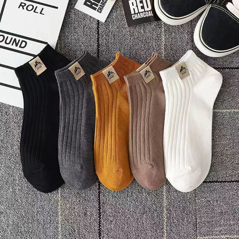 Men's Socks Trendy Ins Summer Thin Versatile Short Socks Deodorant Sweat Absorbent Low Top Spring And Autumn Black And White Men's Boat Socks