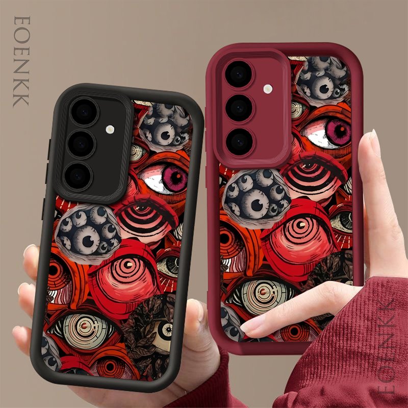 Red Eye Pattern Phone Case For Samsung Galaxy A15 A55 A35 25 S25 S24 S23 S22 S21 20 Ultra FE Note 20 Plus 5G Silicone Soft Cover