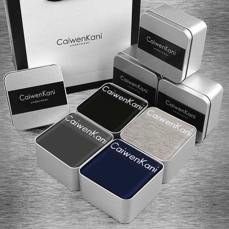 Men's Underwear Boxer Briefs Breathable Cotton Modal Four Corner Graphene Thin Boys Shorts Pants Gift Box