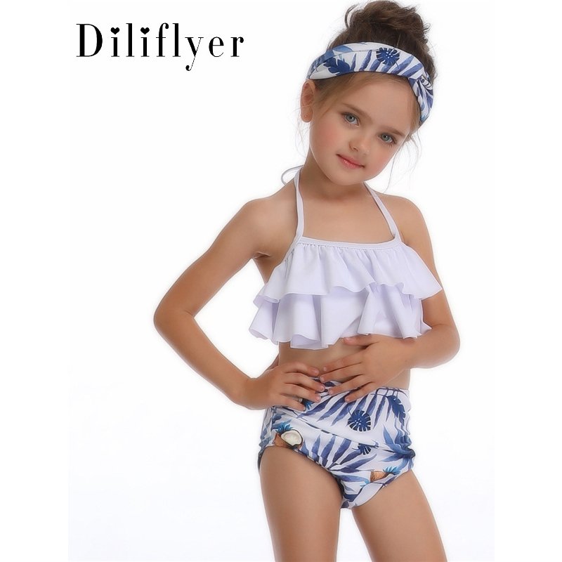 Family swimsuit Bikini Girls High waisted swimwear for girls
