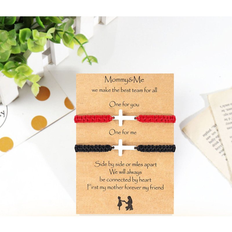 Popular Personalized Simple and fashionable rope hand woven bracelet, stainless steel cross bracelet,Gifts from family, friends