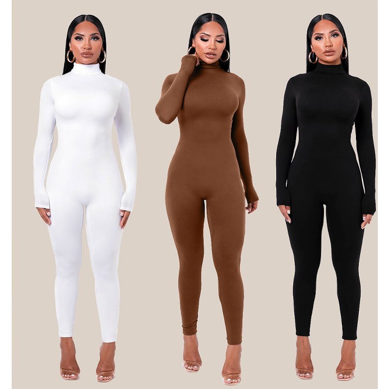 Women's Clothing new solid color tight sports fitness jumpsuit pants