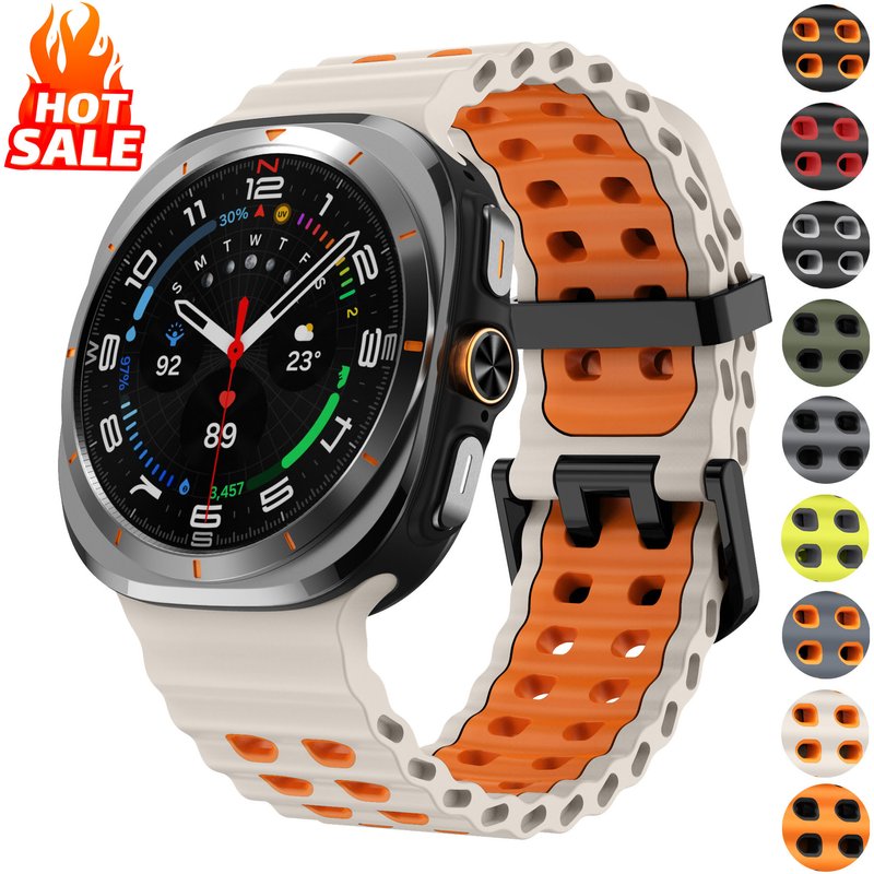Marine Band For Samsung Galaxy Watch Ultra Strap 47mm Accessories Sport silicone correa Bracelet Galaxy Watch7 ultra 47 mm Strap