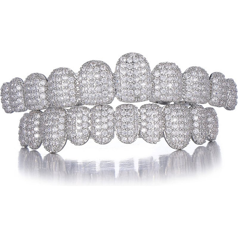 Hip hop braces inlaid with diamond jewelry accessories 10 teeth HIPHOP copper inlaid zirconium full diamond braces jewelry