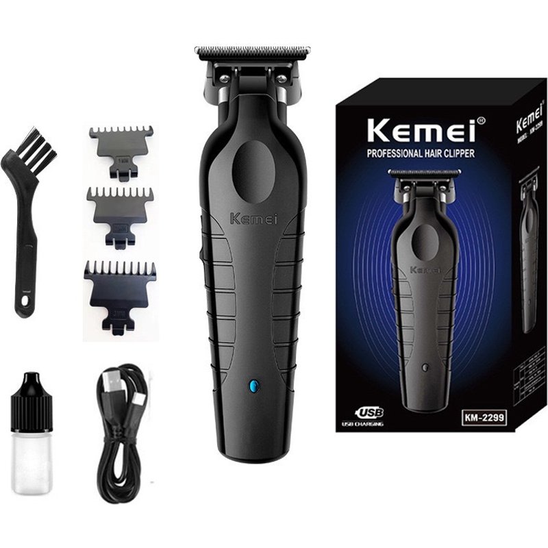 Komei KM-2299 electric push shears USB plug-in oil head engraving, super long battery life, essential electric push shears for home hair salons
