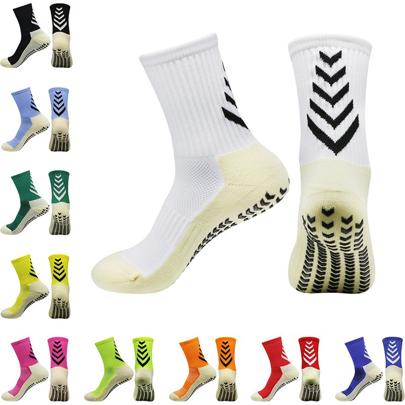Mid-tube football socks thick towel bottom non-slip adhesive sports socks men's and women's yoga socks Trampoline socks running socks