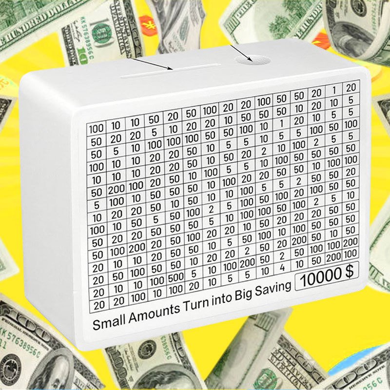 Unisex Home Counter Piggy Bank Wooden Crafts Money Box with Counter Children's Gift Box