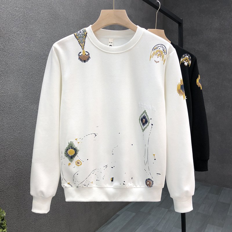 High end casual sweatshirt for men, trendy brand, handsome pullover jacket, 2024 spring and autumn new men's tops