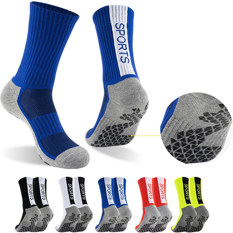 Sports Training Soccer Socks With Terry Cloth Soles, Running Socks, Mid Calf, Wear Resistant, Non Slip, Adhesive Coated Outdoor Sports Cycling Socks