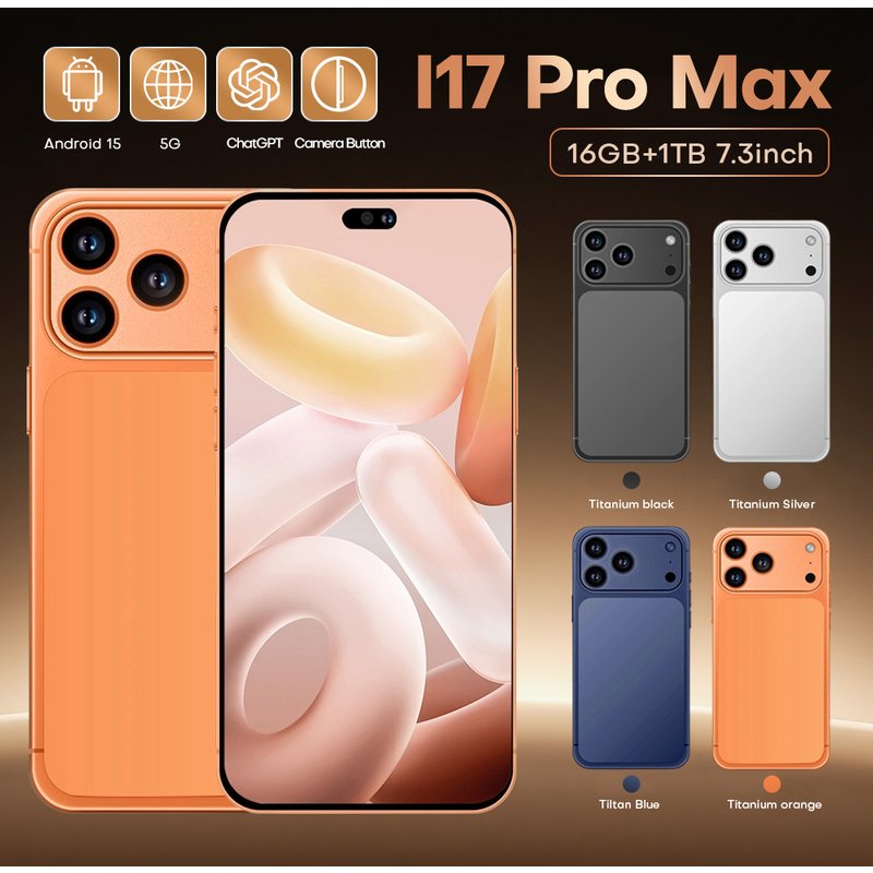 Hot Selling I17ProMax Phone ,2025 Hot Selling 3+16GB Global Communication Large Screen Smartphone