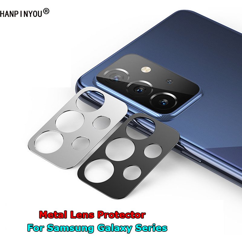 For Samsung Galaxy A22 M22 M32 A33 A53 A73 A13 A52 A72 3D Metal Camera Cover Lens Screen Protector Case Bumper Guard