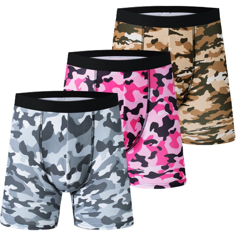 medium length men's summer camouflage boxer briefs comfortable and breathable men's boxer briefs source factory direct wholesale