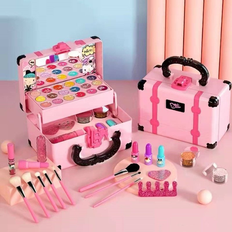 Pretend Play Kids Makeup Kit Girl Toys Princess Make Up Set Non Toxic Cosmetics Toy Early Learing Educational Toys For Girl Gift