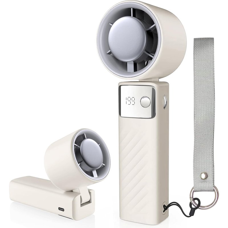199-Speed Foldable Handheld Fan - LED 20H USB Rechargeable