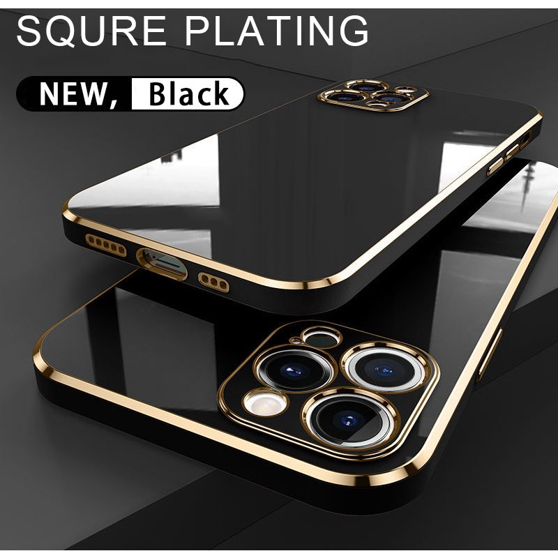 Luxury Plating Phone Case On For iPhone 11 12 13 Pro Max 12pro 11pro 8 7 6 6S Plus X Xr Square Silicone Back Cover For S
