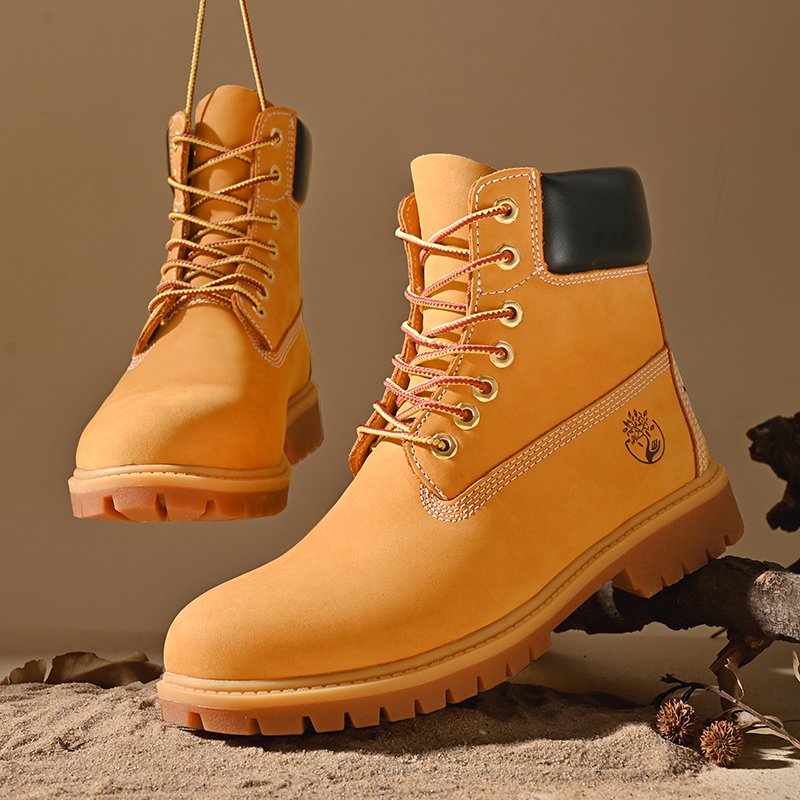 Classic Wheat Waterproof Work Boots For Men Women, Non Slip Wear Resistant High Top Outdoor Casual Ankle Boots