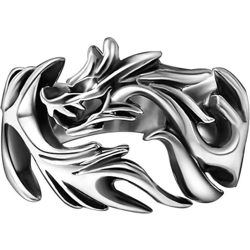 Retro Dragon Ring Trendy Cool Boys And Girls Index Finger Ring Casting Dragon Ring Hip Hop Street Punk Rock Men's Ring