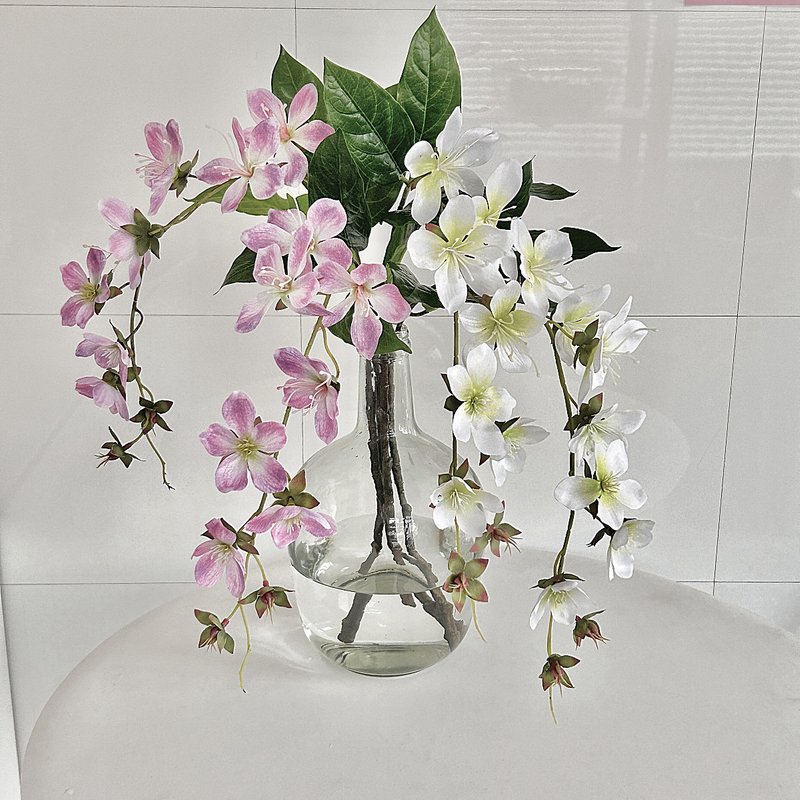 3D Printed Silk Wisteria Jasmine Artificial Flowers For Home Decor, Wedding, Photography Props, Indoor Landscape Design - Purple, Blue, White, Pink