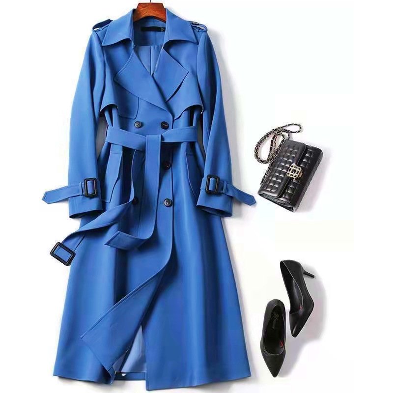Women's Clothing Spring And Autumn New Version Small Popular British Style Knee Length Coat Jacket