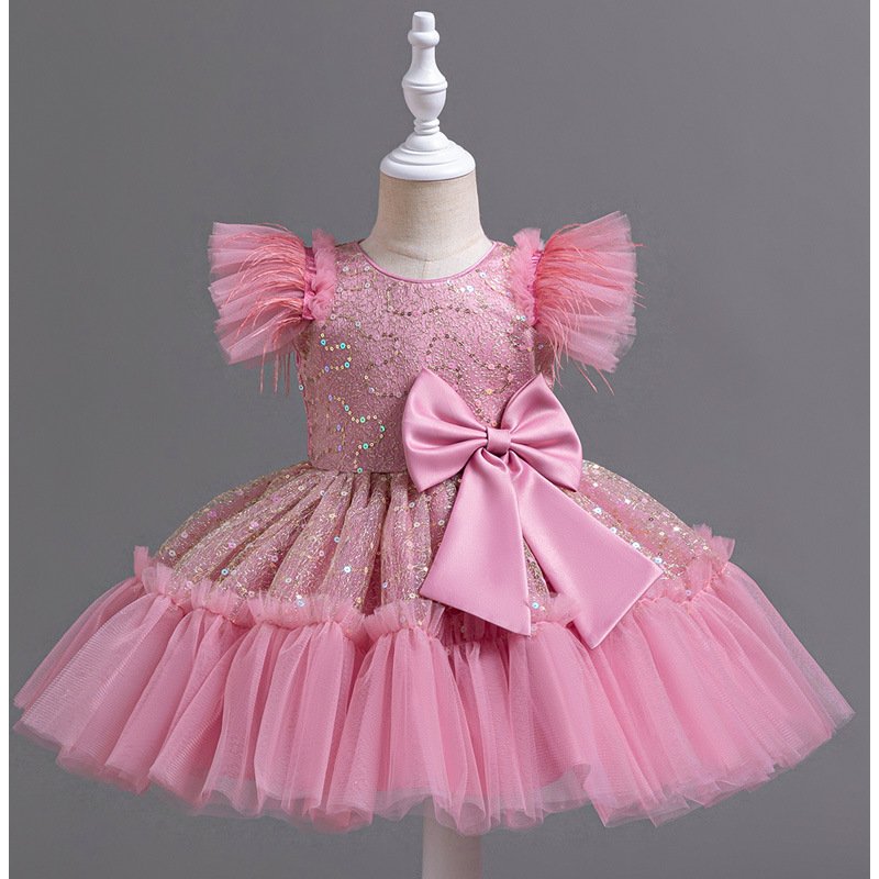 Children's Dress New Style Baby Girl One Year Princess Tutu Wedding Dress Skirt Stylish Flower Girl Dress
