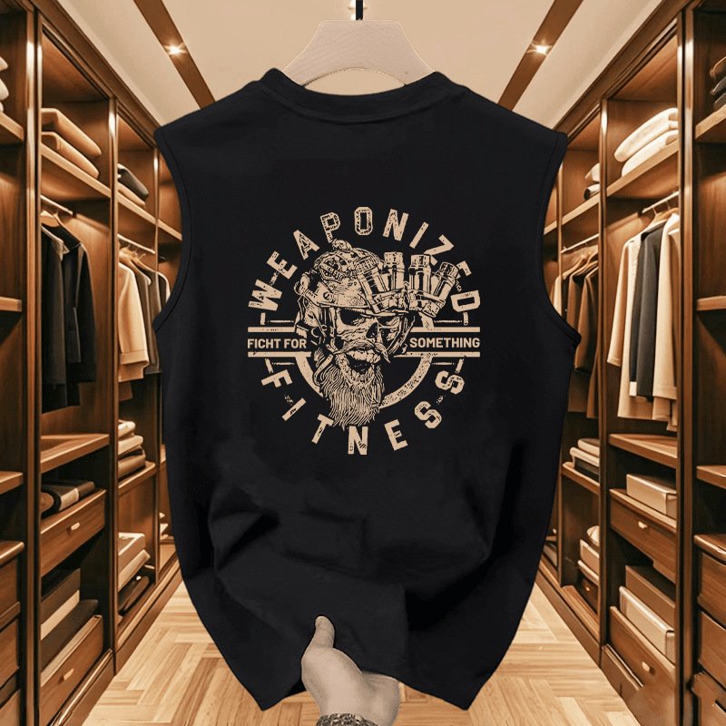 Men's Clothing Basketball Sports T Shirt Summer Men's Round Neck Printed Sleeveless Vest Loose Waistcoat Sweatshirt Bottoming Top