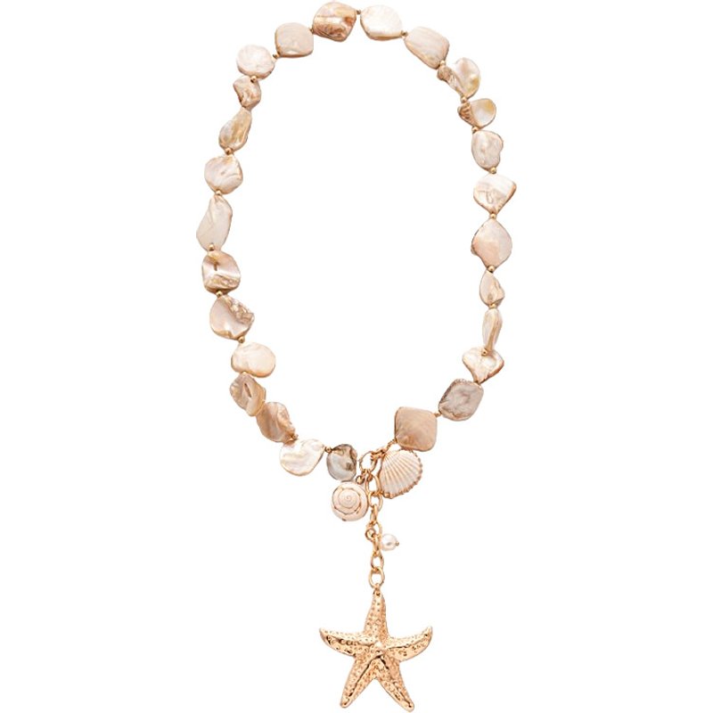 Island Wind Starfish Conch Clavicle Necklace Bracelet Set