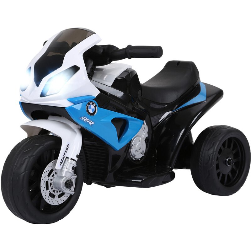 370-064V70BU HOMCOM BMW S1000RR Licensed 6V Kids Electric Motorbike 3 Wheel Ride on Motorcycle w/ Headlights Music for 18-36 Months, Blue