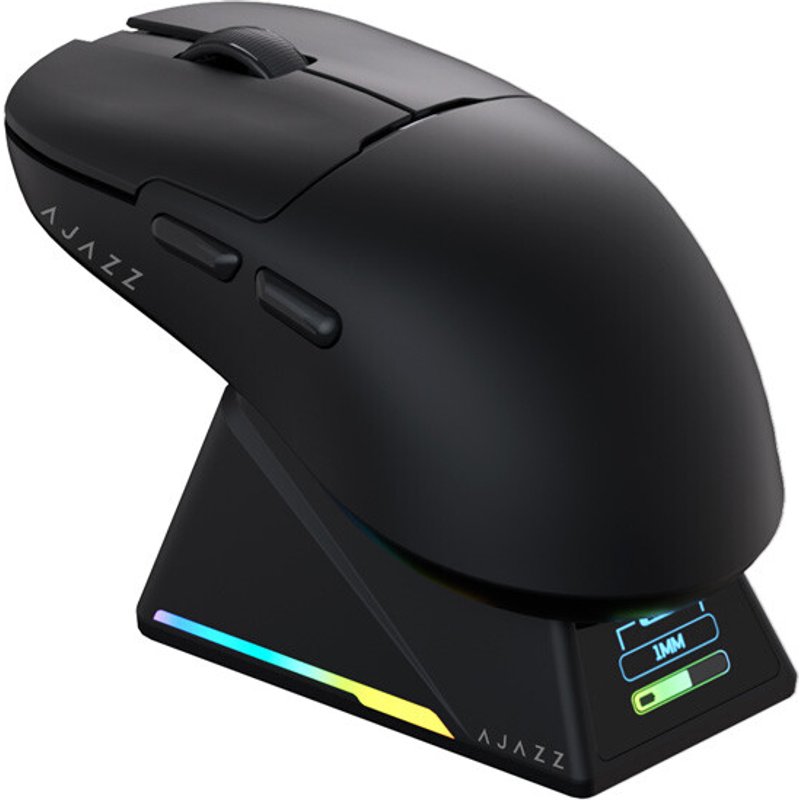 AJAZZ AJ159 APEX Wireless Gaming Mouse, 56g Ultra-Lightweight, PAW3950 30K DPI, 8KHz Polling Rate with Magnetic Charging Base, Color Screen, Dual Mode 2.4G/Wired Gamer Mice for PC/Mac