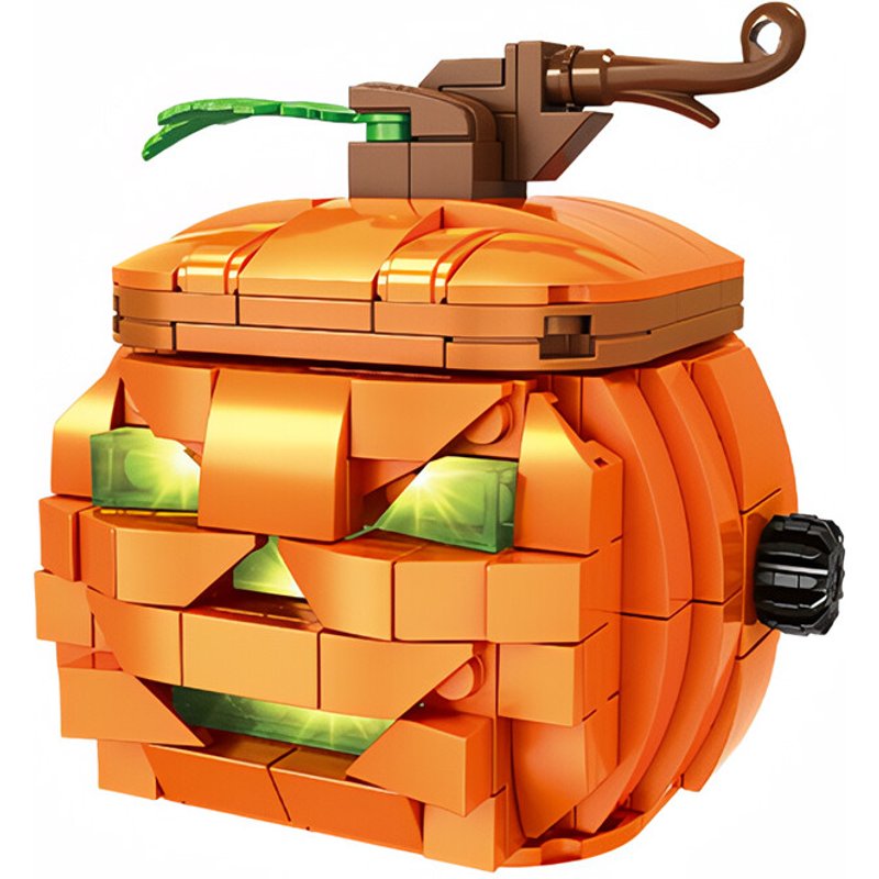 WOMA Halloween Pumpkin Building Blocks Set, 310 PCS Jack O'Lantern Bricks Toy, DIY Pumpkin Skull Box Construction Kit, Halloween Decoration Gift for Kids Age 6+ Boys Girls