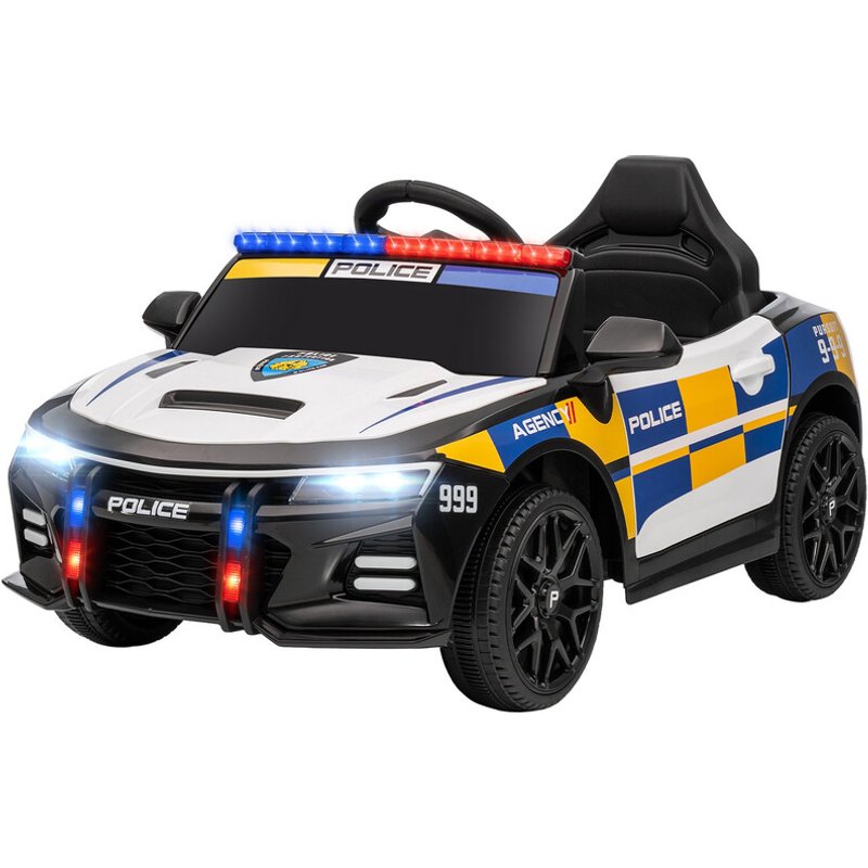 370-402V70MX AIYAPLAY Kids Electric Car, 12V Battery Powered Police Ride on Car with Remote Control, Music, Horn, Siren, Flashing Lights, Children Electric Vehicle for 3-5 Years