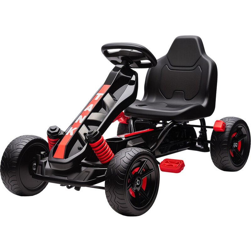 370-395V00RD AIYAPLAY Pedal Go Kart, Ride on Racer with Freewheel System, Brake, Non-Slip EVA Wheels, Metal Frame, Go Kart for Kids Ages 3-6 Years, Red
