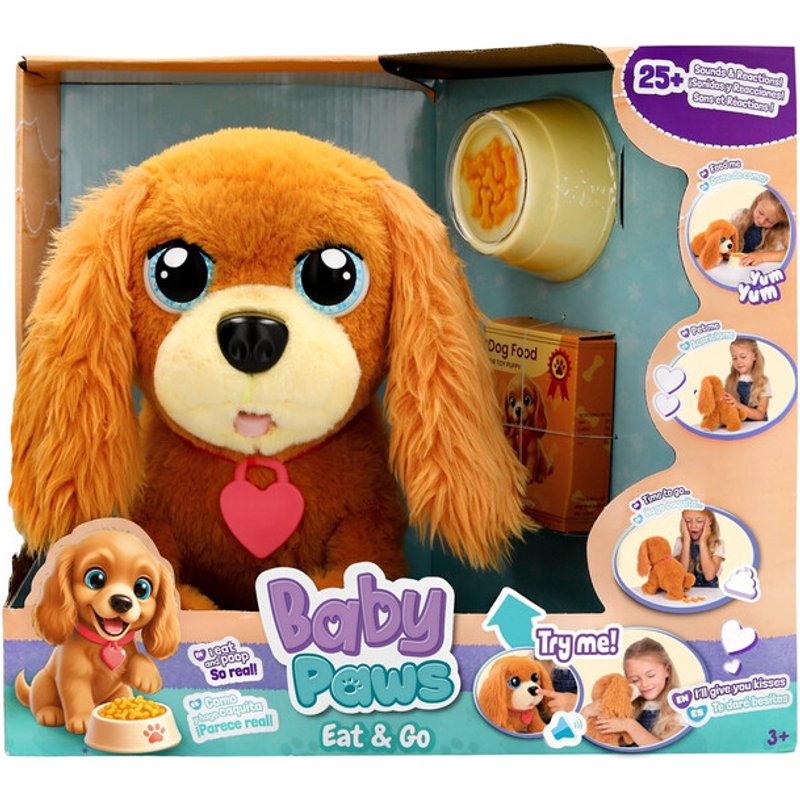 Baby Paws Eat and Go Puppy Interactive Soft Toy