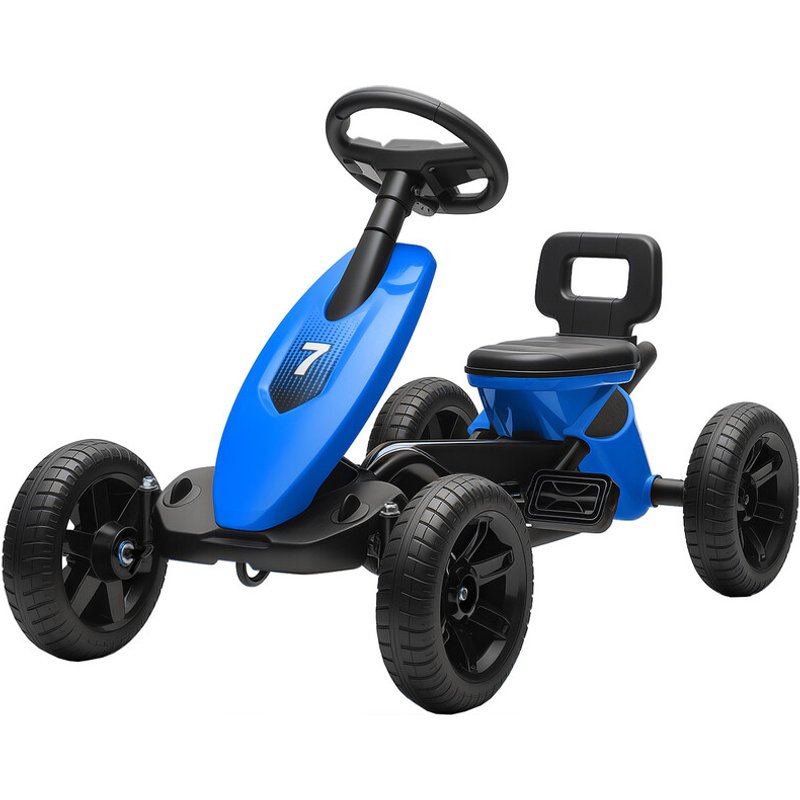 370-397V00BU AIYAPLAY Pedal Go Kart for Kids, Children Ride-On Race Car with Silent EVA Tyres, for 2-5 Years, Blue