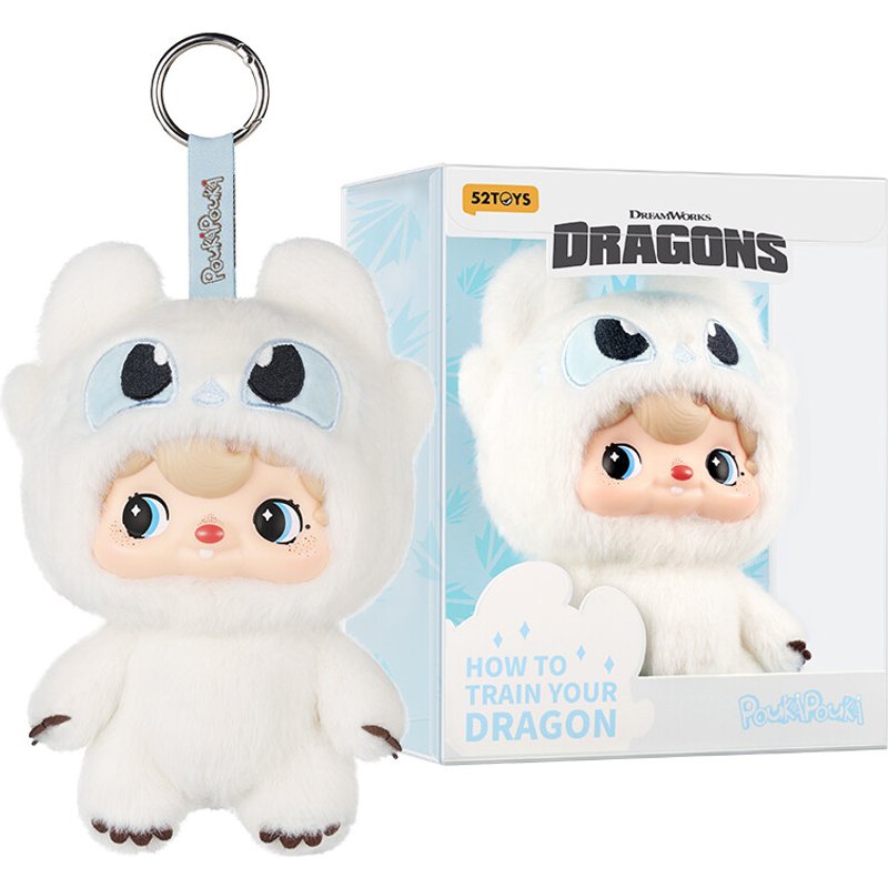 52TOYS POUKAPOUKA How to Train Your Dragon Co-Branded Light Fury Vinyl Plush Doll Pendant Licensed Trendy Desktop Ornament Birthday Gift For Collectors