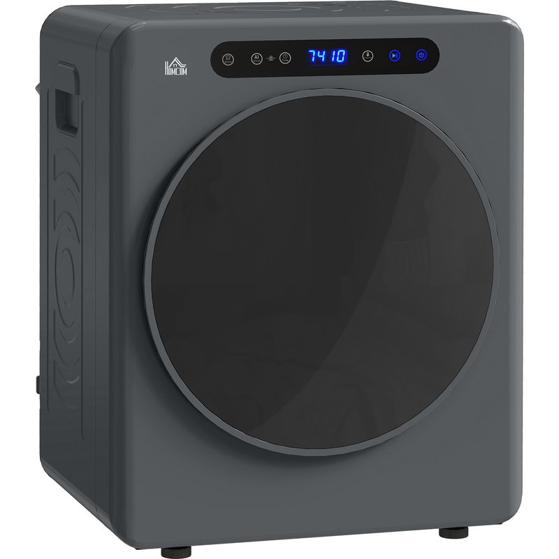 HOMCOM Small Tumble Dryer 4kg Compact 40-60℃ Grey Energy Efficient Fast Drying Aosom UK